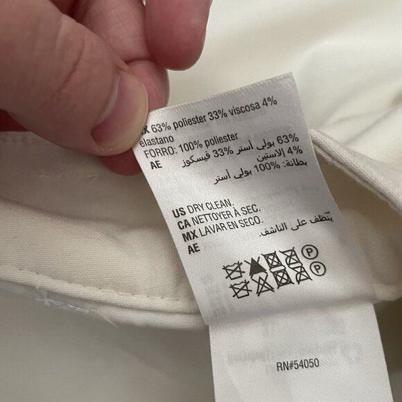 Bar III Women 8 Ivory High-Rise Button Fly Pleated Ankle Trouser Pants - Picture 10 of 10